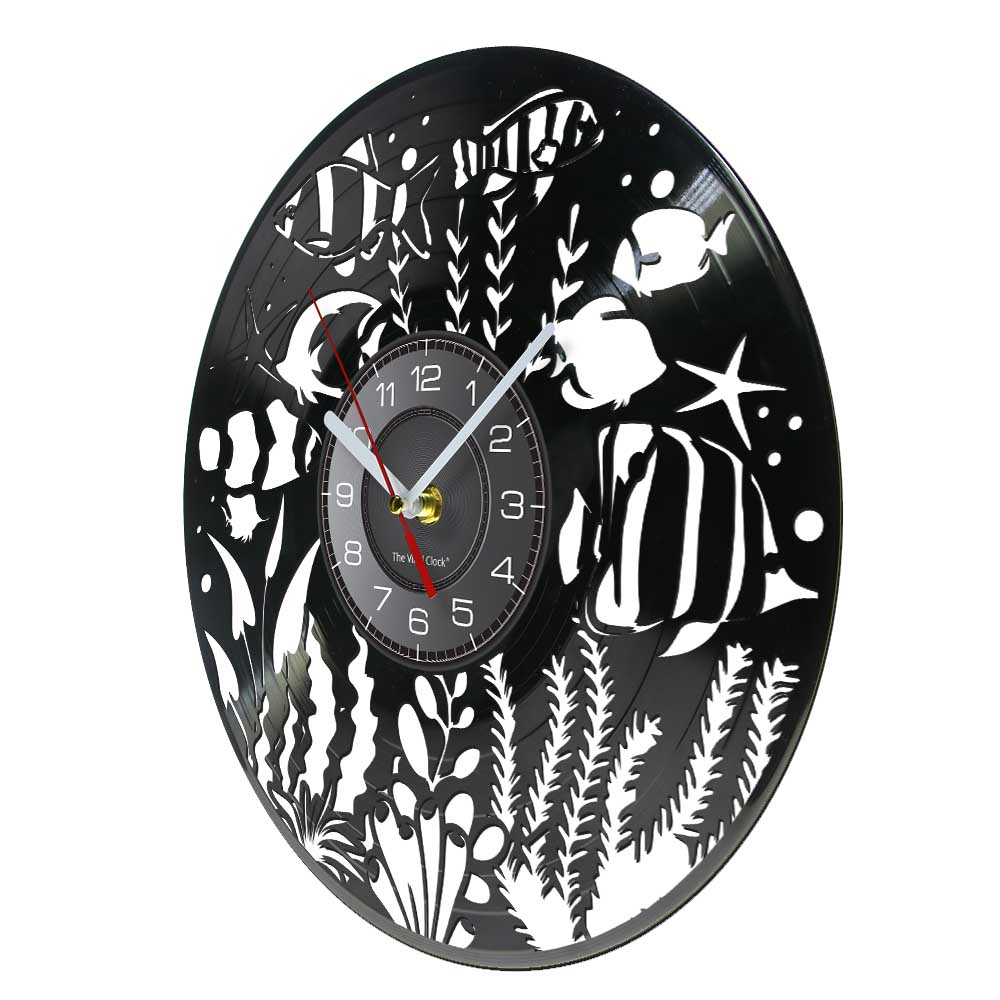 Jam Dinding Vinyl Motif Akuari - Aquarium Marine World ulasan dan harga