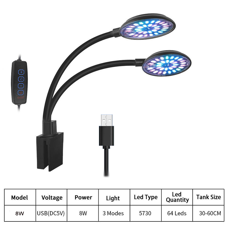 Lampu LED Akuarium USB Lampu K - Aquarium Marine Lights ulasan dan harga