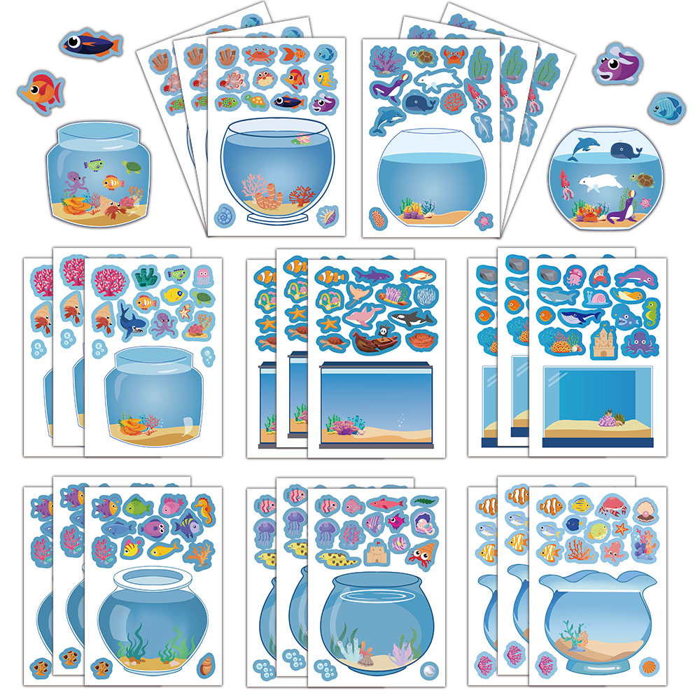 8/16 Buah Stiker Puzzle Tangki - Marine Fish Tank ulasan dan harga