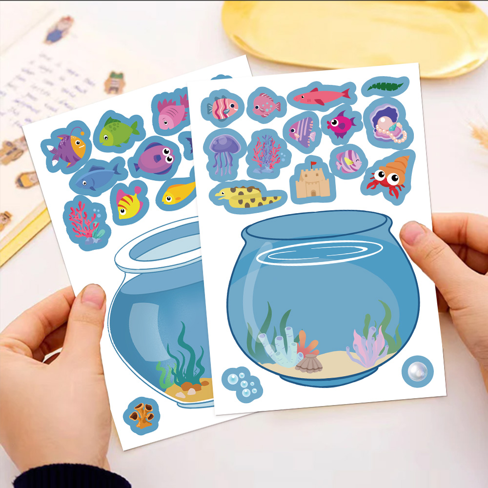 8/16 Buah Stiker Puzzle Tangki - Marine Fish Tank ulasan dan harga