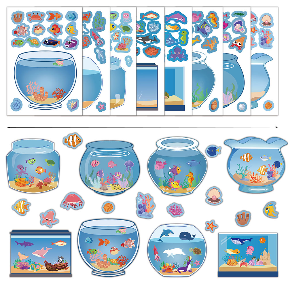 8/16 Buah Stiker Puzzle Tangki - Marine Fish Tank ulasan dan harga